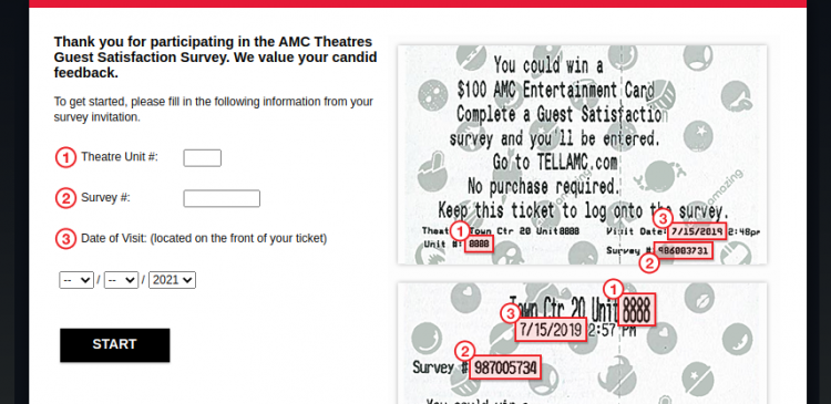 AMC Theatres Guest Survey logo