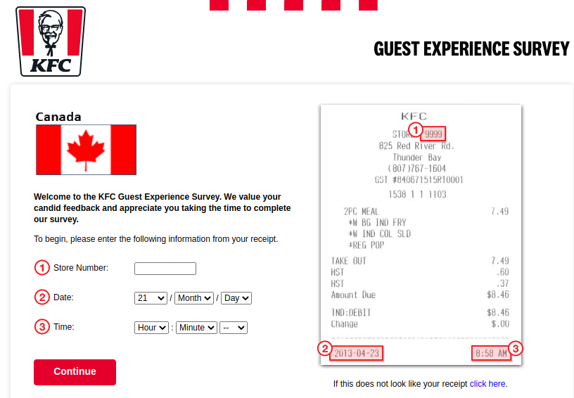 KFC Canada Survey